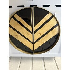 Notre Monde - Art Deco - Unique 2 Piece Chevron Valet Tray Set